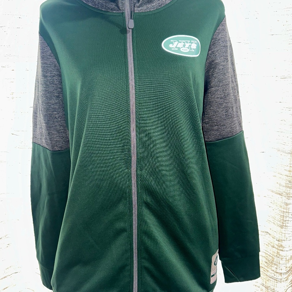 Majestic Dark Green and Gray Zip-Up Hoodie
